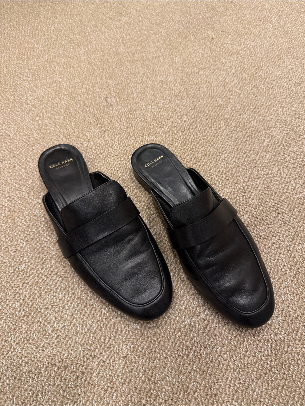 Cole Haan Black Leather Slip-On Loafers for Women